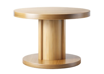 tall wooden round display pedestal png image on transparent background