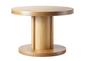 tall wooden round display pedestal png image on transparent background