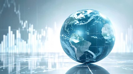 Global finance and technology, digital world, earth globe on futuristic surface. - Powered by Adobe