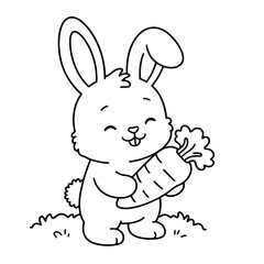 rabbit with carrot coloring pages coloring book