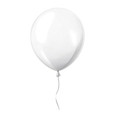 A single white balloon floating gracefully against a minimalistic white background. symbolizing celebration and purity. perfect for event planning or festive occasions