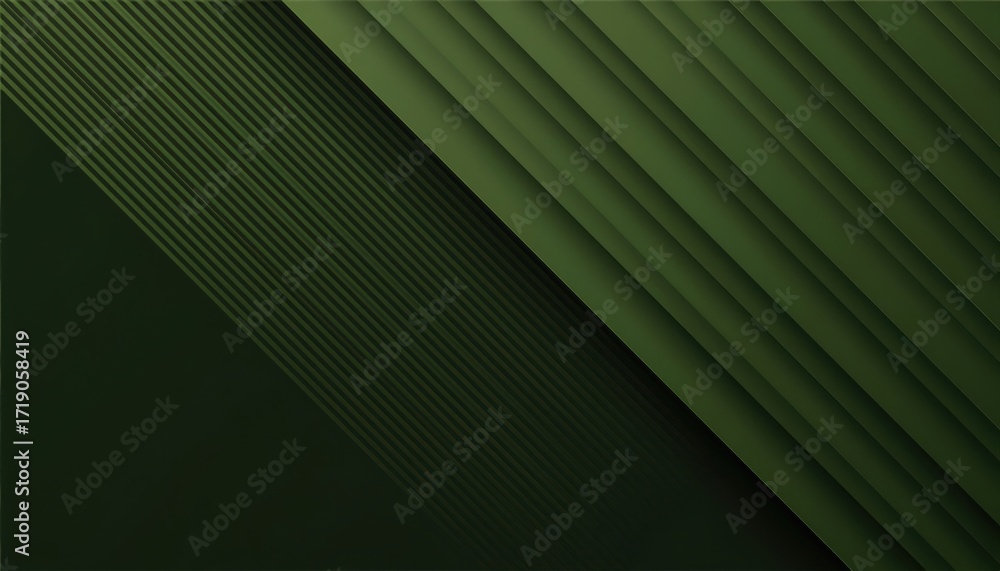 Poster vibrant green diagonal textured layers with subtle lines and shadows ideal for modern wallpaper and 