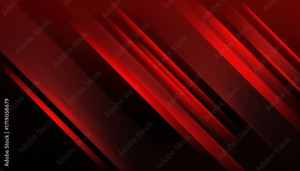 Poster red abstract diagonal lines with glowing gradient texture, modern dynamic background for digital des
