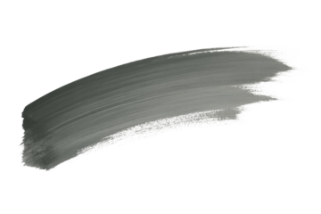 Gray paint brush stroke, textured, transparent background, abstract art. background removed