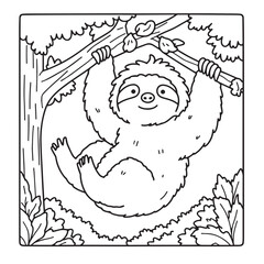 Sloth coloring pages coloring book 