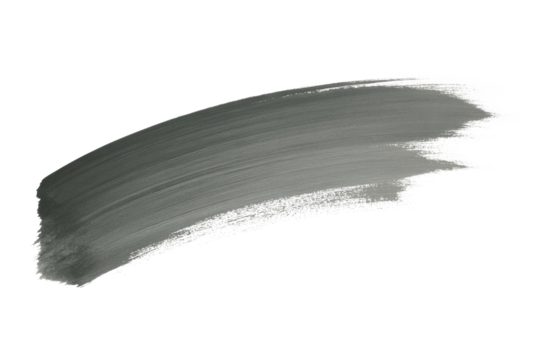 Gray paint brush stroke, textured, transparent background, abstract art. background removed
