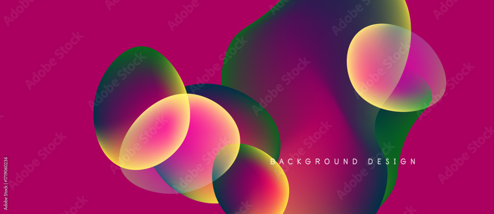 Aufkleber vibrant abstract shapes overlap, creating colorful gradients. pink background enhances visual impact