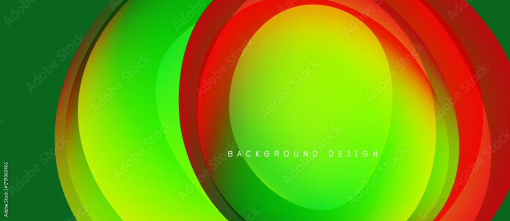 Aufkleber abstract dynamic lines create vibrant colorful background. smooth gradients blend green, yellow, red