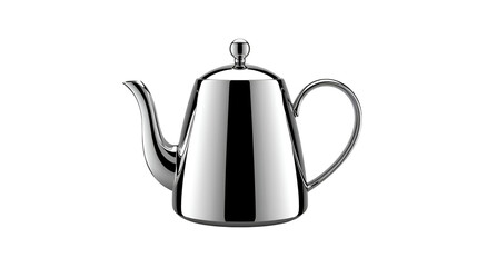 Chrome teapot vector isolated on white for kitchen tea brewing household beverage and cooking design illustration