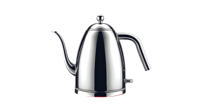 Chrome kettle vector isolated on white for kitchen boiling water household and beverage design illustration concept