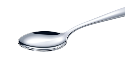 Chrome spoon vector isolated on white for dining kitchen utensil household and cooking design illustration concept