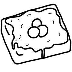Cute Food Coloring Black and White Line Art for Kids