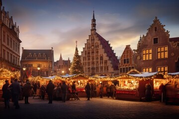 Town outdoors evening street.