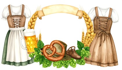 Traditional German attire illustration