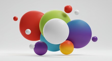 3D Circles Infographic Template with Gradient Bubbles on White Background for Business Presentation and Creative Design