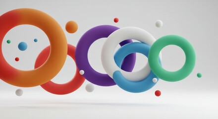 3D Circles Infographic Template with Gradient Bubbles on White Background for Business Presentation and Creative Design