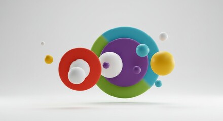 3D Circles Infographic Template with Gradient Bubbles on White Background for Business Presentation and Creative Design
