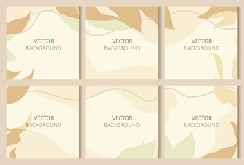 Set of abstract backgrounds. Vector for flyers, postcards, design, social media.

