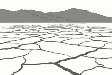 Badwater Basin in California, lowest point in North America with shimmering salt crusts