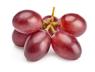 red grapes berries isolated on white background. macro. with clipping path. full depth of field.
