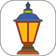 Elegant Outdoor Lamp with Colorful Design