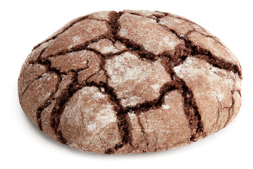 Chocolate brownie cookie isolated on white background. clipping path