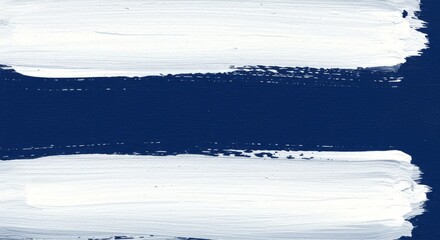 Abstract White Brush Stroke Texture on Blue Background, Modern Minimal Paint Effect Design Template for Banner, Poster, and Creative Layout