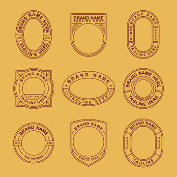 Badge logo design template with text editable for clothing, sport, apparel and etc