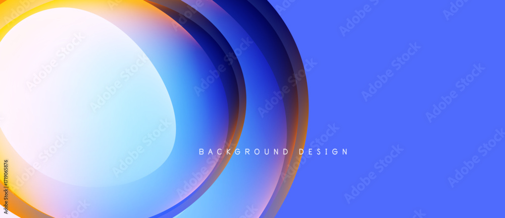 Aufkleber abstract blue background features layered circles. gradient colors blend, creating dynamic visual ef
