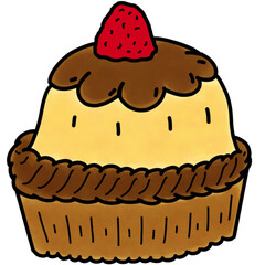 Cute Food Illustration Clipart | Hand Drawn Snack and Dessert Art