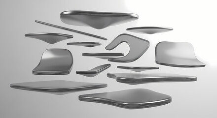 Abstract Metallic Shapes A Modern Design Element for Backgrounds and Compositions