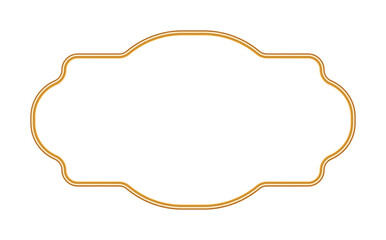 Shiny golden luxury 3d frame. Ornamental border in oriental style. Indian decorative element. Realistic object mockup for photo frame. Vector for certificate, stamp, vignette