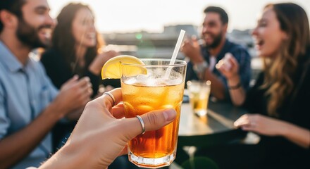 Cheers to Friendship: Outdoor Social Gathering with Refreshing Drinks