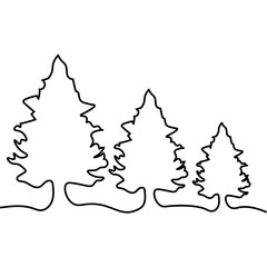 Christmas Tree One Line Drawing