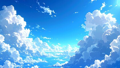 Colorful sky filled with fluffy clouds