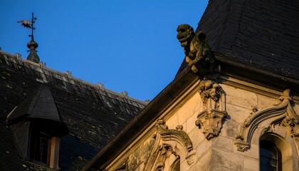 Obraz premium Architectural detail of a building at sunset