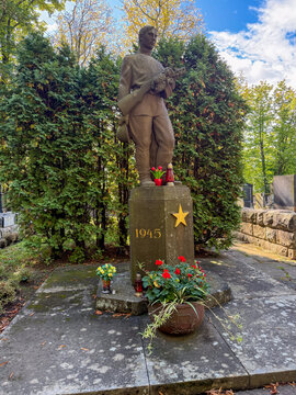 Memorial in the city cemetery of Pribram dedicated to Red Army soldiers