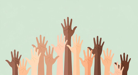Fototapeta premium Diverse Hands Reaching Icon