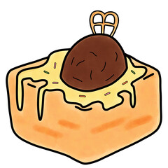 Cute Food Illustration Clipart | Hand Drawn Snack and Dessert Art
