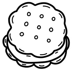 Cute Food Coloring Black and White Line Art for Kids