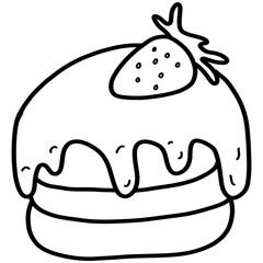 Cute Food Coloring Black and White Line Art for Kids