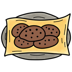 Cute Food Illustration Clipart | Hand Drawn Snack and Dessert Art