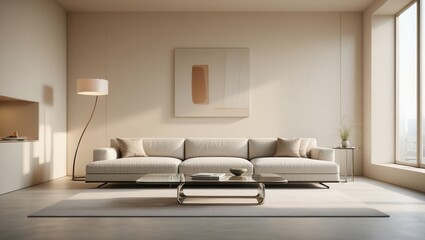 Modern living room with neutral colors