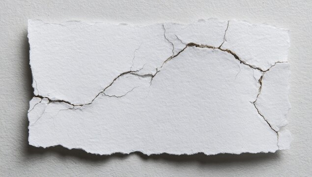 Cracked white paper fragment