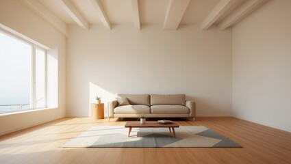 Modern living room with a couch and coffee table