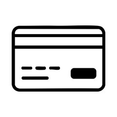 Black and white icon of a credit card
