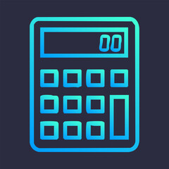 Blue gradient calculator outline on dark background