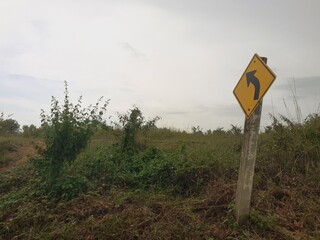 Scenic view of nature along a rural road after a rainy day