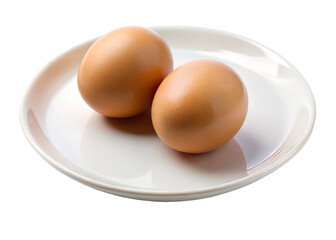 two uncooked eggs on a plate png image on transparent background