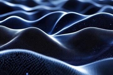 Abstract digital landscape of undulating, textured hills